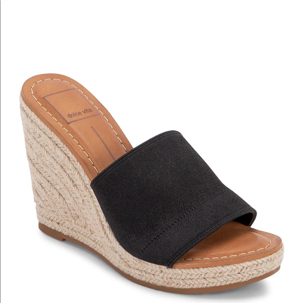Dolce Vita Wedge Slide Sandals Black